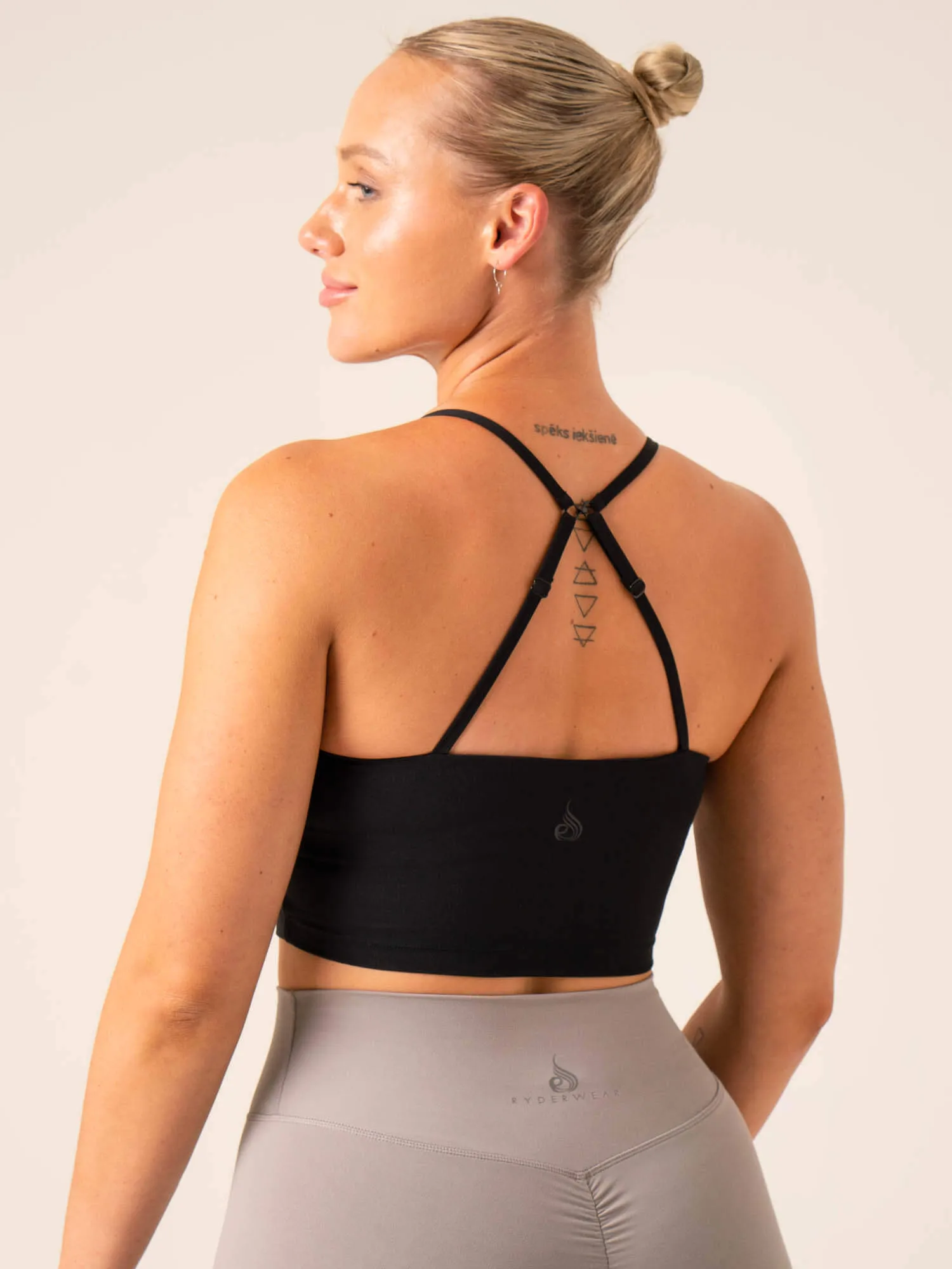 NKD Embody Tank Bra - Black Moisture-wicking fabric Cross Back Closure