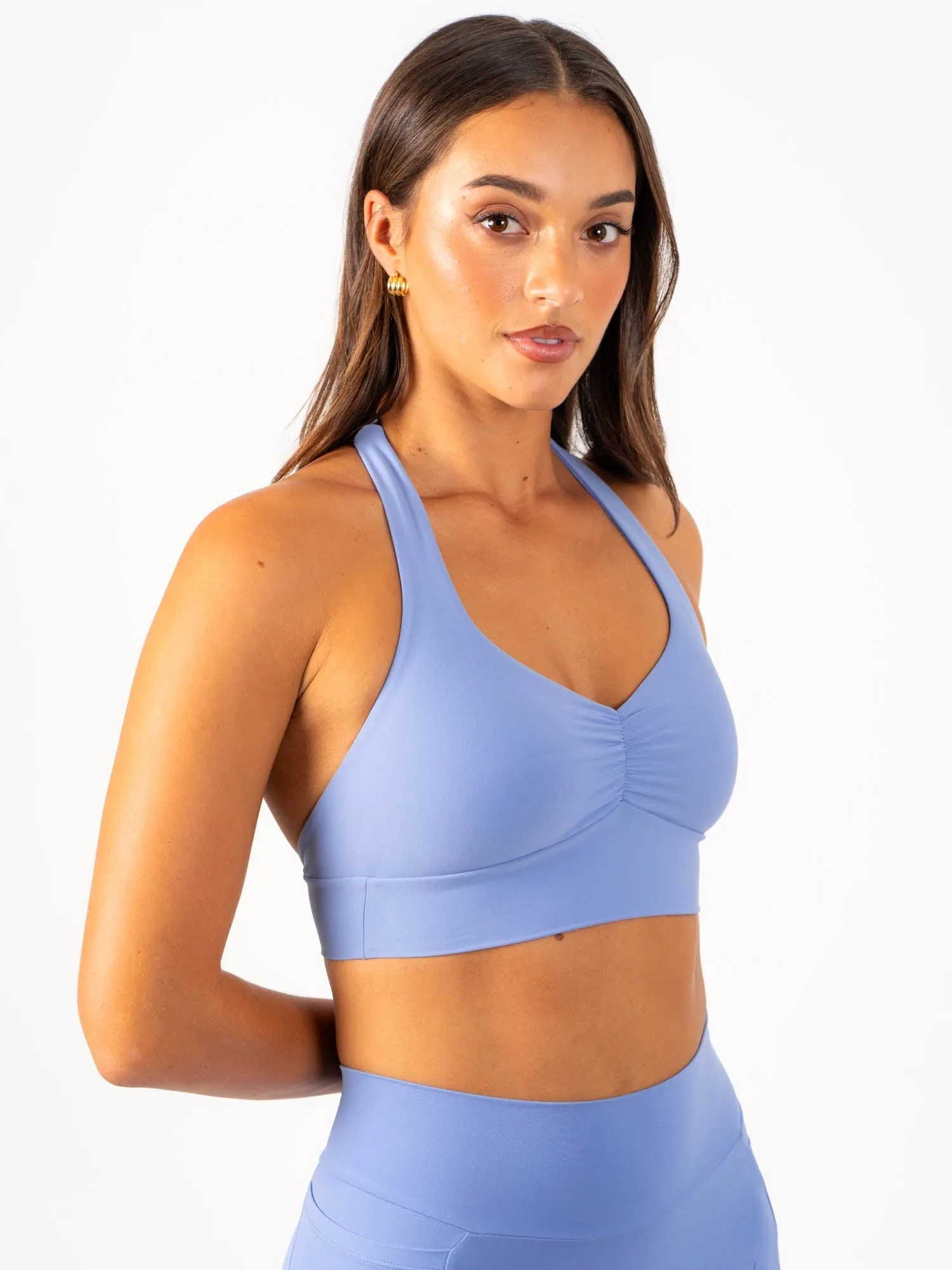Seamless Shape NKD Scrunch Halter Bra - Dreamy Blue