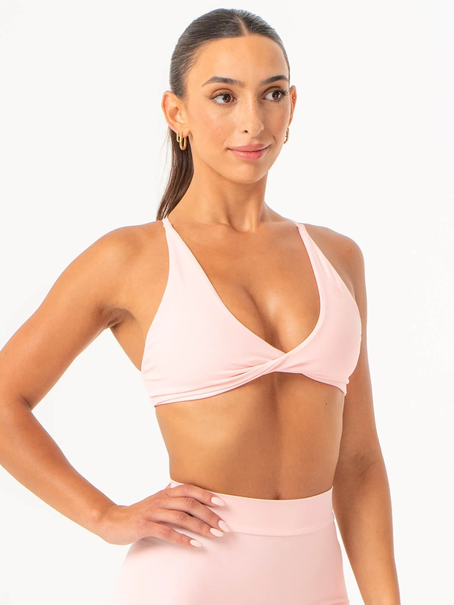Durable structure Medium seams NKD Twist Sports Bra - Pink Musk