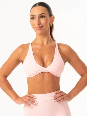 Performance Fabric Welded seams NKD Twist Sports Bra - Pink Musk