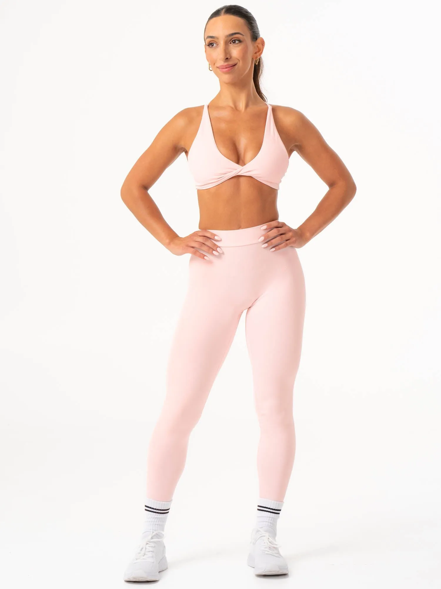 Modern Embellished NKD Twist Sports Bra - Pink Musk