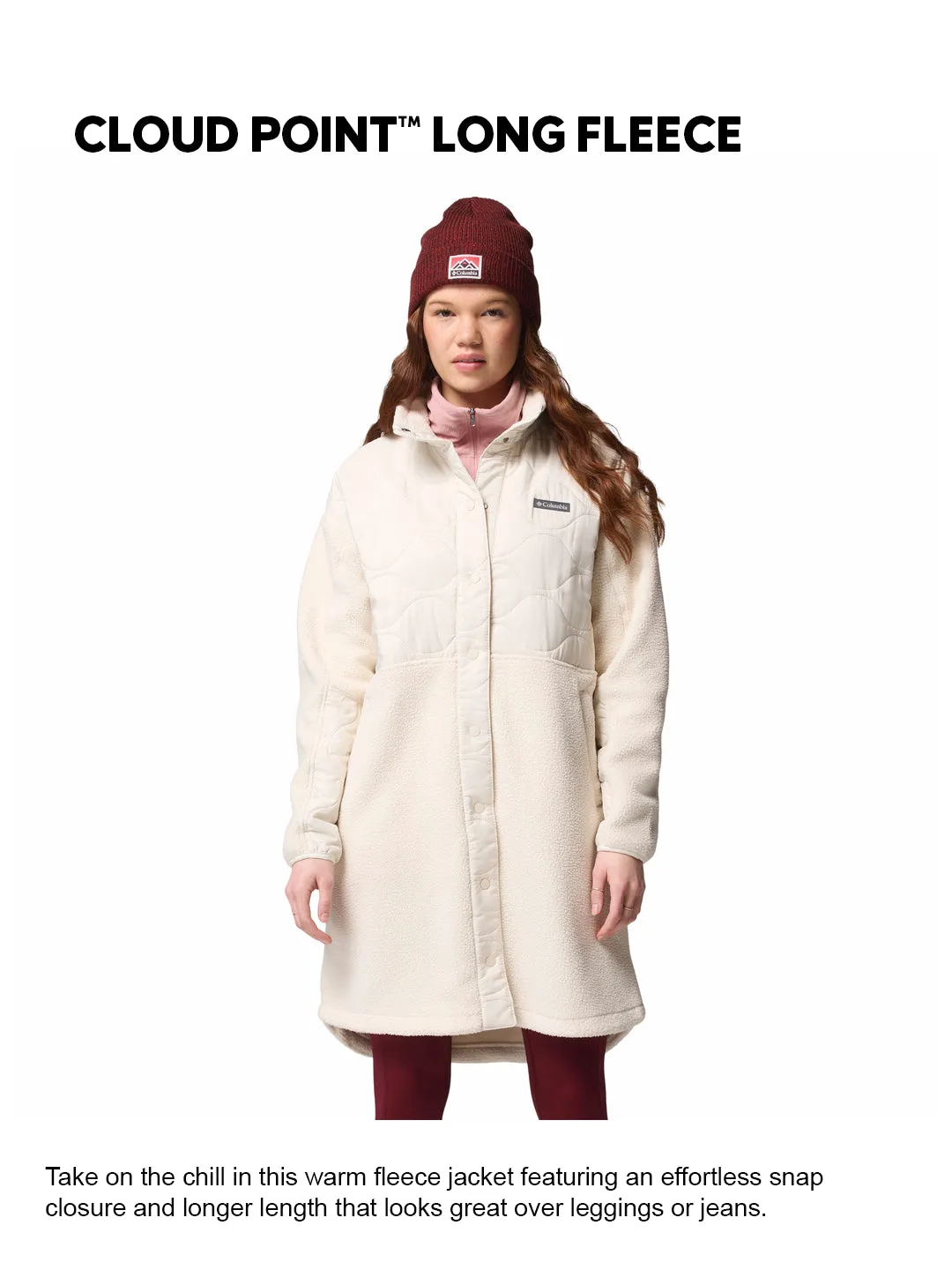 Columbia Women Beige Cloud Point Fleece Jacket Insulated Shield Extra Warmth