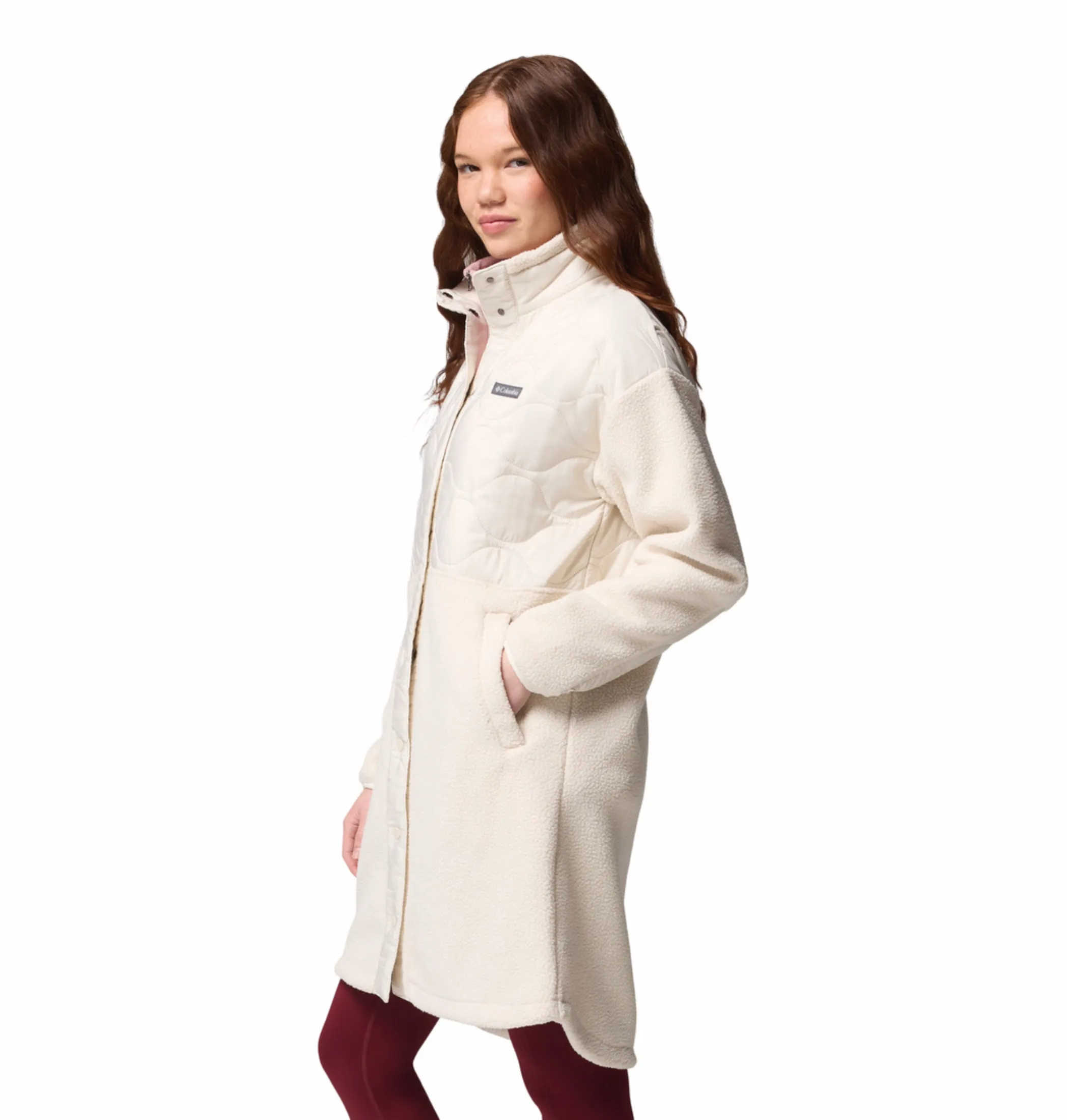 Columbia Women Beige Cloud Point Fleece Jacket Elastic group outing
