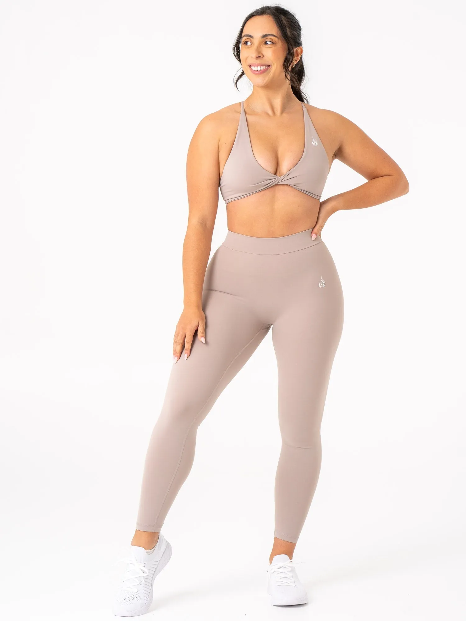 NKD Twist Sports Bra - Taupe Lightweight Lingerie Flexible Underwire