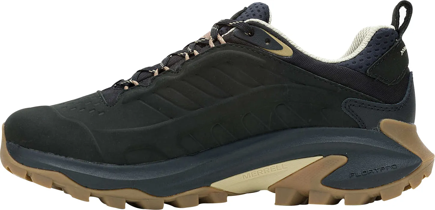 Comfortable fit Ankle wrap Merrell Moab Speed 2 Leather Waterproof Womens Walking Shoes - Black