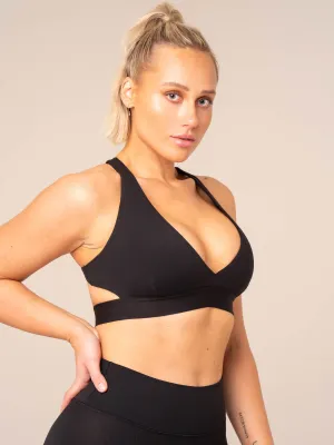 Prime Sports Bra - Black Spandex fabric