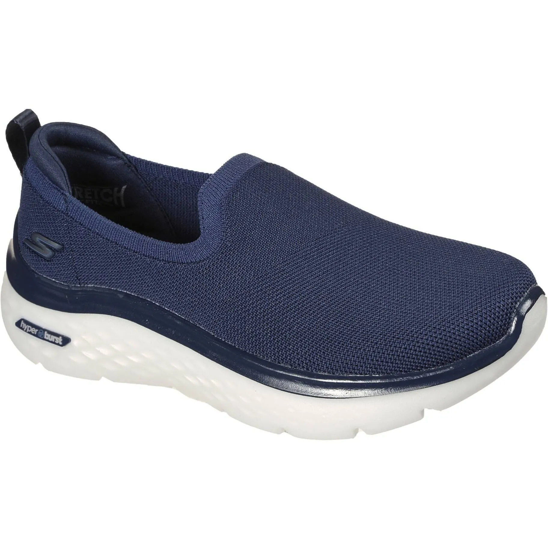 Modern Bold Flexible Outsole Skechers GoWalk Hyper Burst Slip On Womens Walking Shoes - Navy