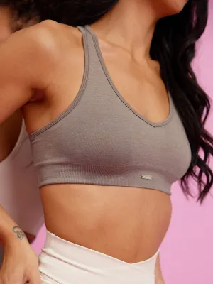 Thermal seams Secure Fabric Focus Seamless Sports Bra - Taupe Marl