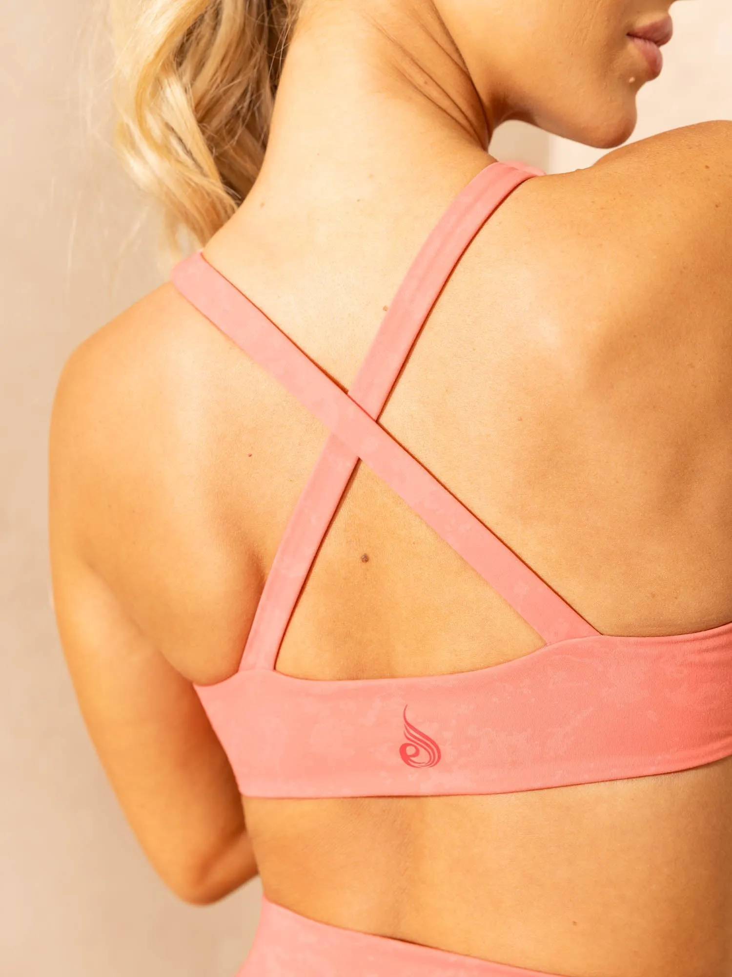 Wear under clothes NKD Stonewash Twist Sports Bra - Coral Stonewash