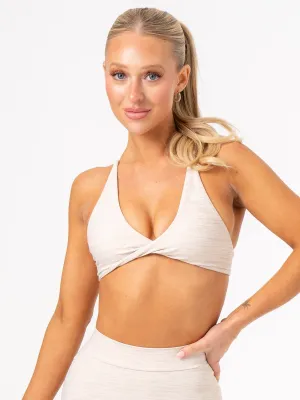 Padded Ultrasonic seams NKD Twist Sports Bra - Oat Marl
