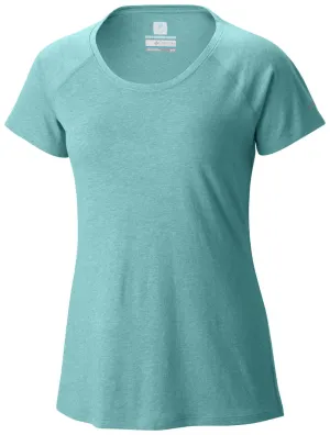 Columbia Women Green Silver Ridge Zero Short Sleeve Shirt Yarn Dyed Fabric