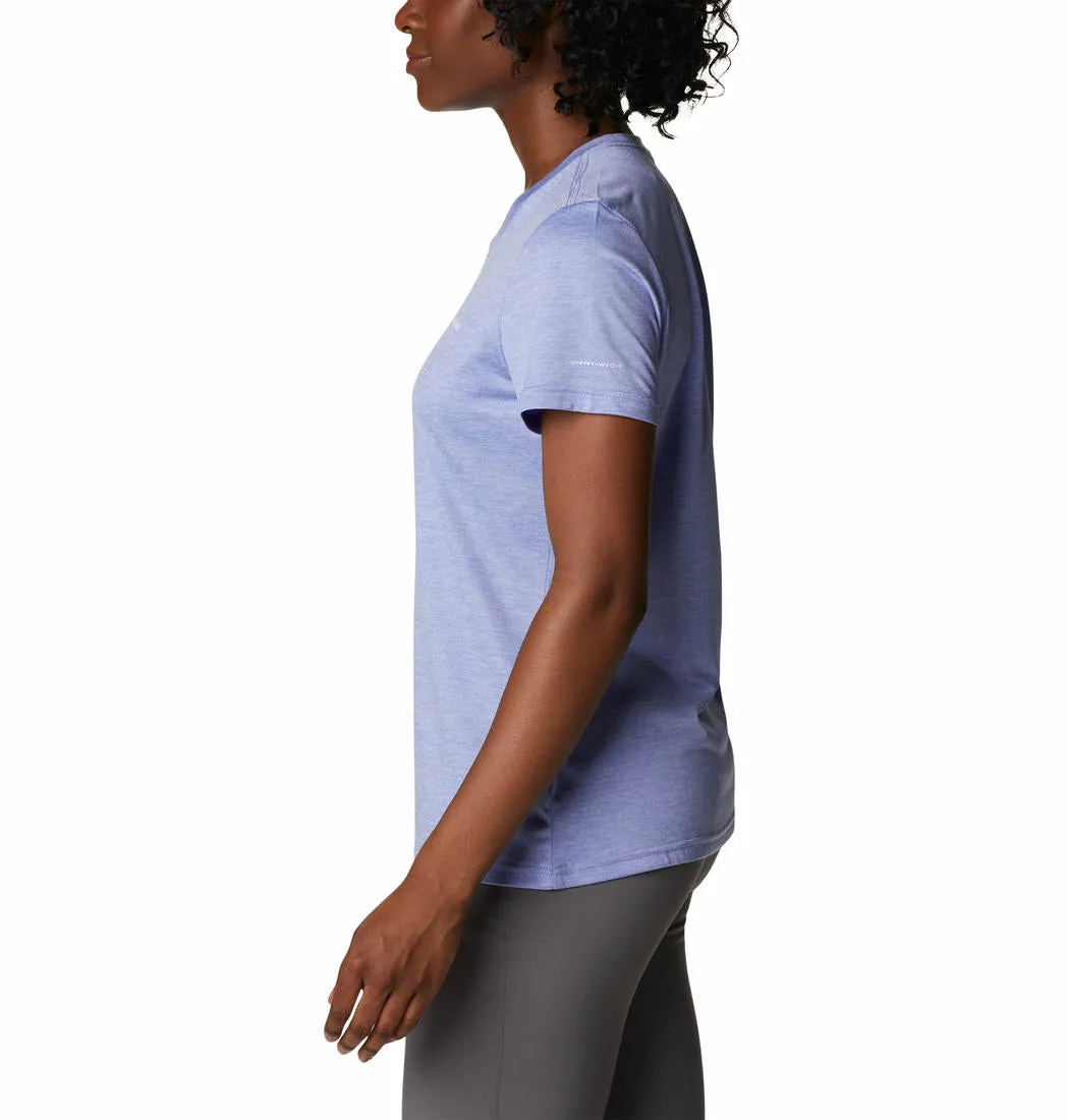 Columbia Women Purple Columbia Hike SS Crew Relaxed Fit Design