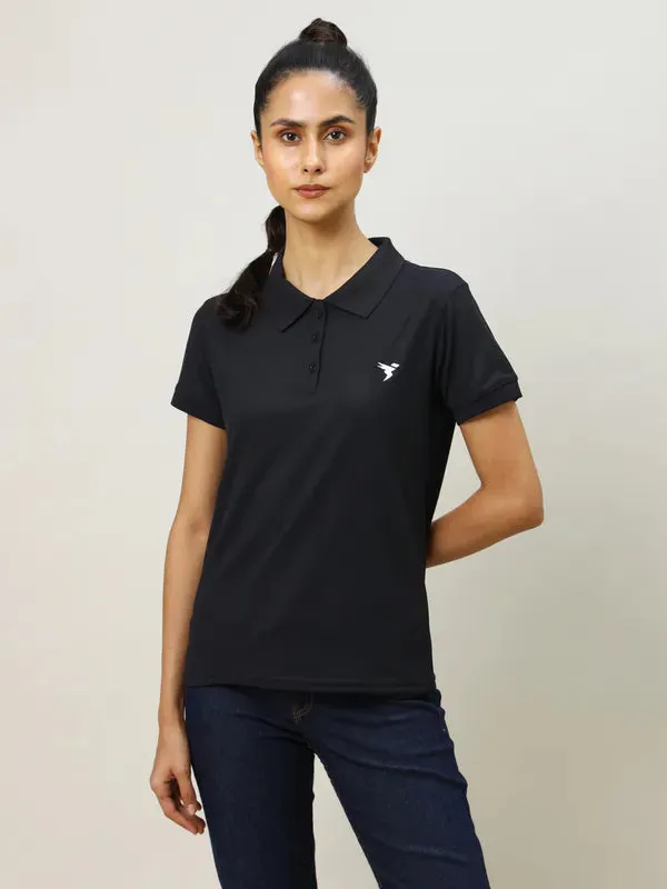 RelaxedFit Modern Outfit Women Solid Slim Fit Polo T-shirt with MATPIQ