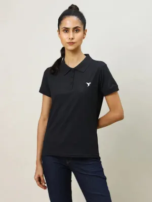 Women Solid Slim Fit Polo T-shirt with MATPIQ Fun and Comfortable