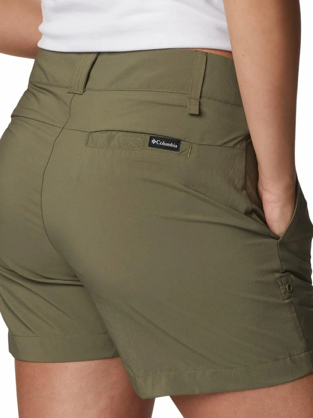 Columbia Women Green Silver Ridge Utility Short (Sun Protection) Comfortable Waistband Flexible Design