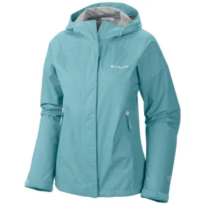 Columbia Women Green Sleeker Jacket Waterproof Collapsible Hood Structure