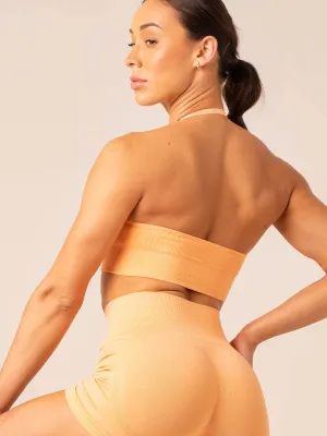 Lift Rib Seamless Halter Sports Bra - Mango professional athletes