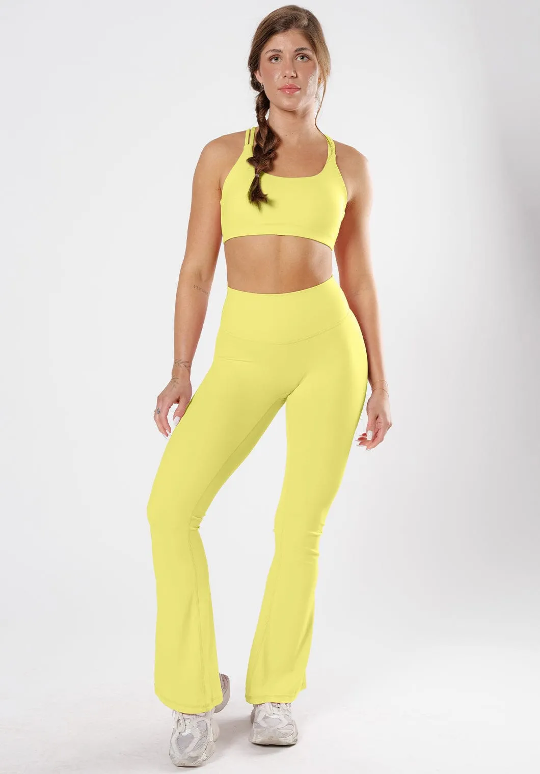 Maternity Wear Wrinkle Resistant RecStretch Original Sculptseam? Plus Essential Flare Legging 34" Lemonade