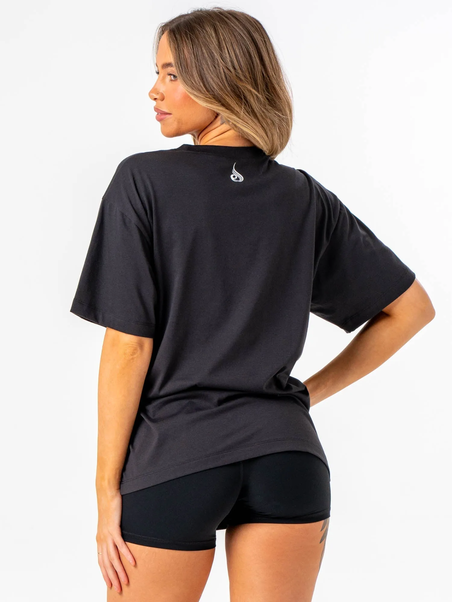 Emerge Oversized T-Shirt - Faded Black Flexible Weave