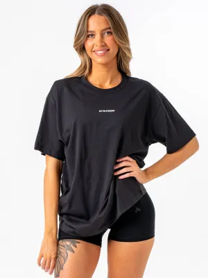 Essential Casual Casual Layer Wear Emerge Oversized T-Shirt - Faded Black