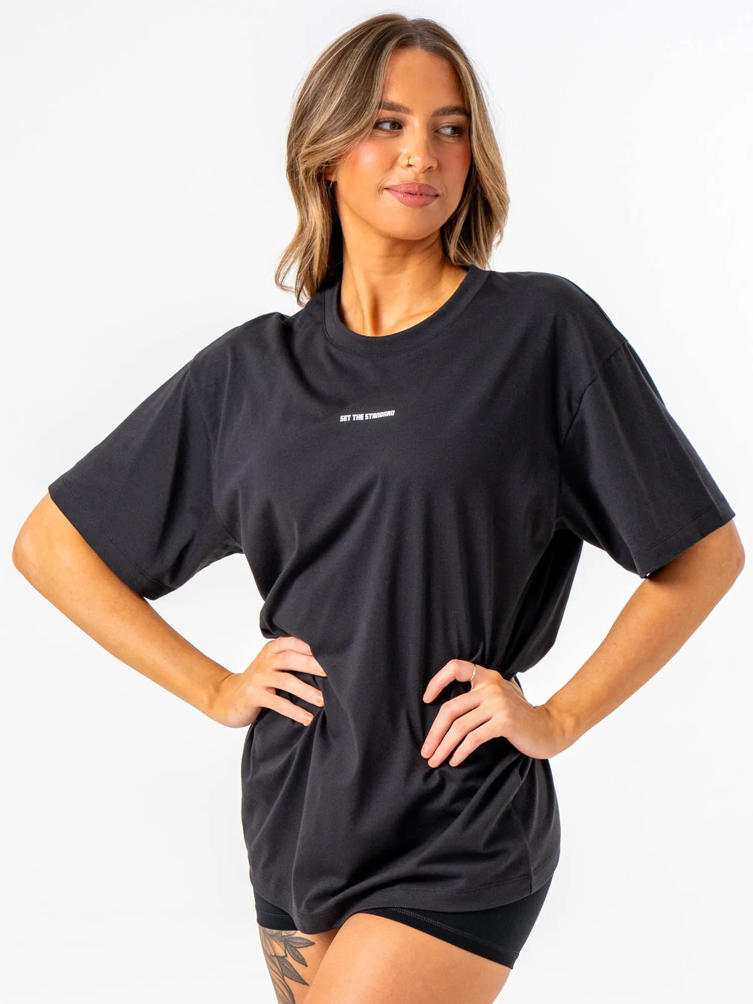 Casual Vibes Emerge Oversized T-Shirt - Faded Black