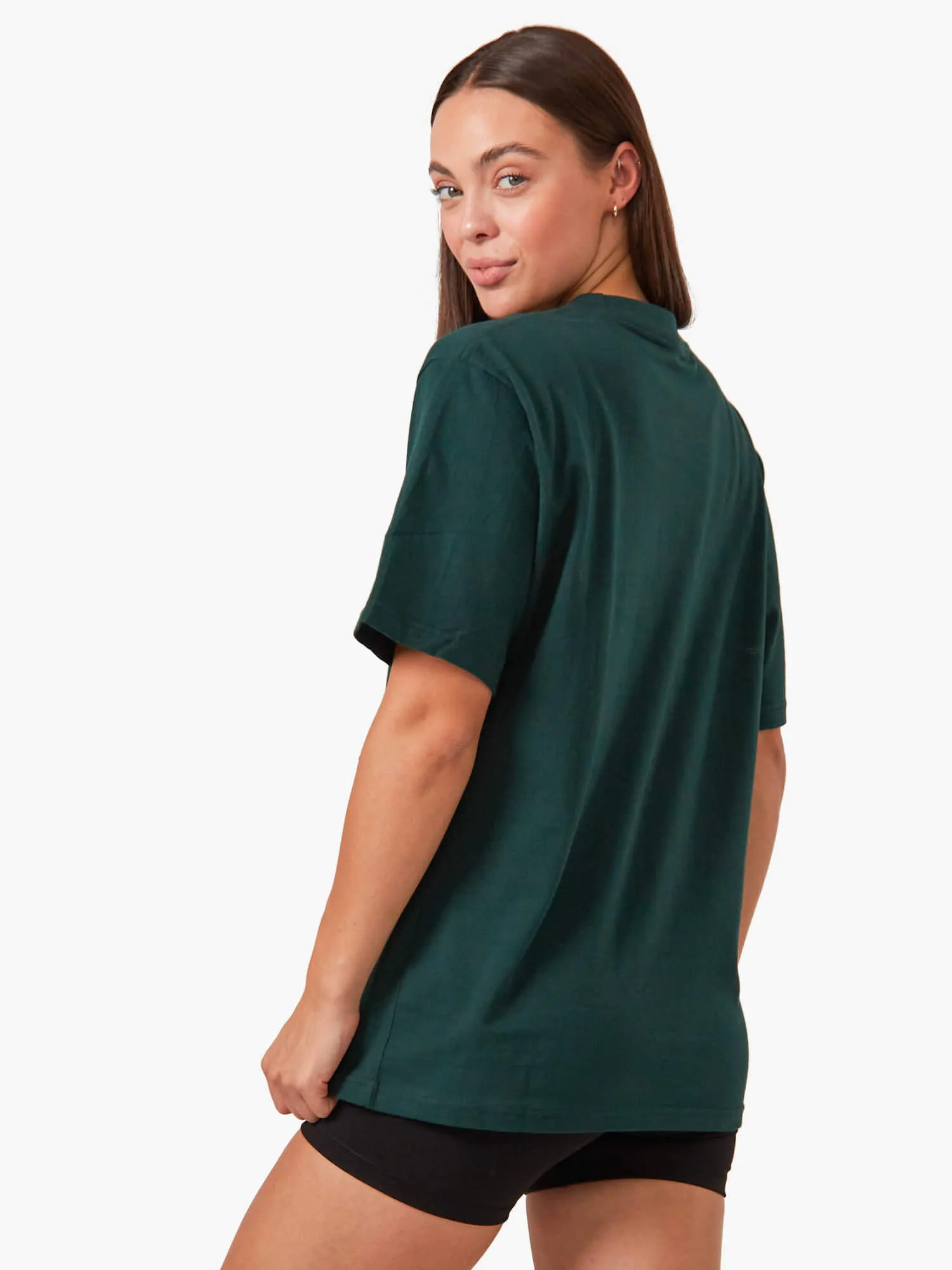 Oversized T-Shirt - Bottle Green Snag Resistant Surface Elderly clothing