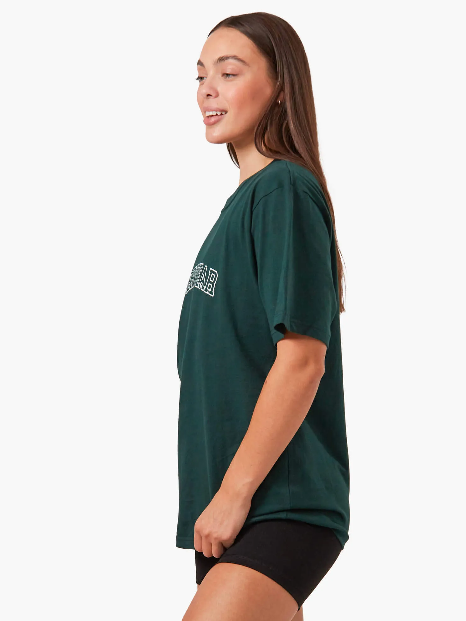 Oversized T-Shirt - Bottle Green Fashionable Look