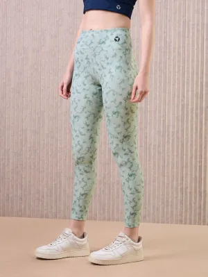 Temperature Regulating Fabric Women Printed Slim Fit Tights with ELASTO PLUS
