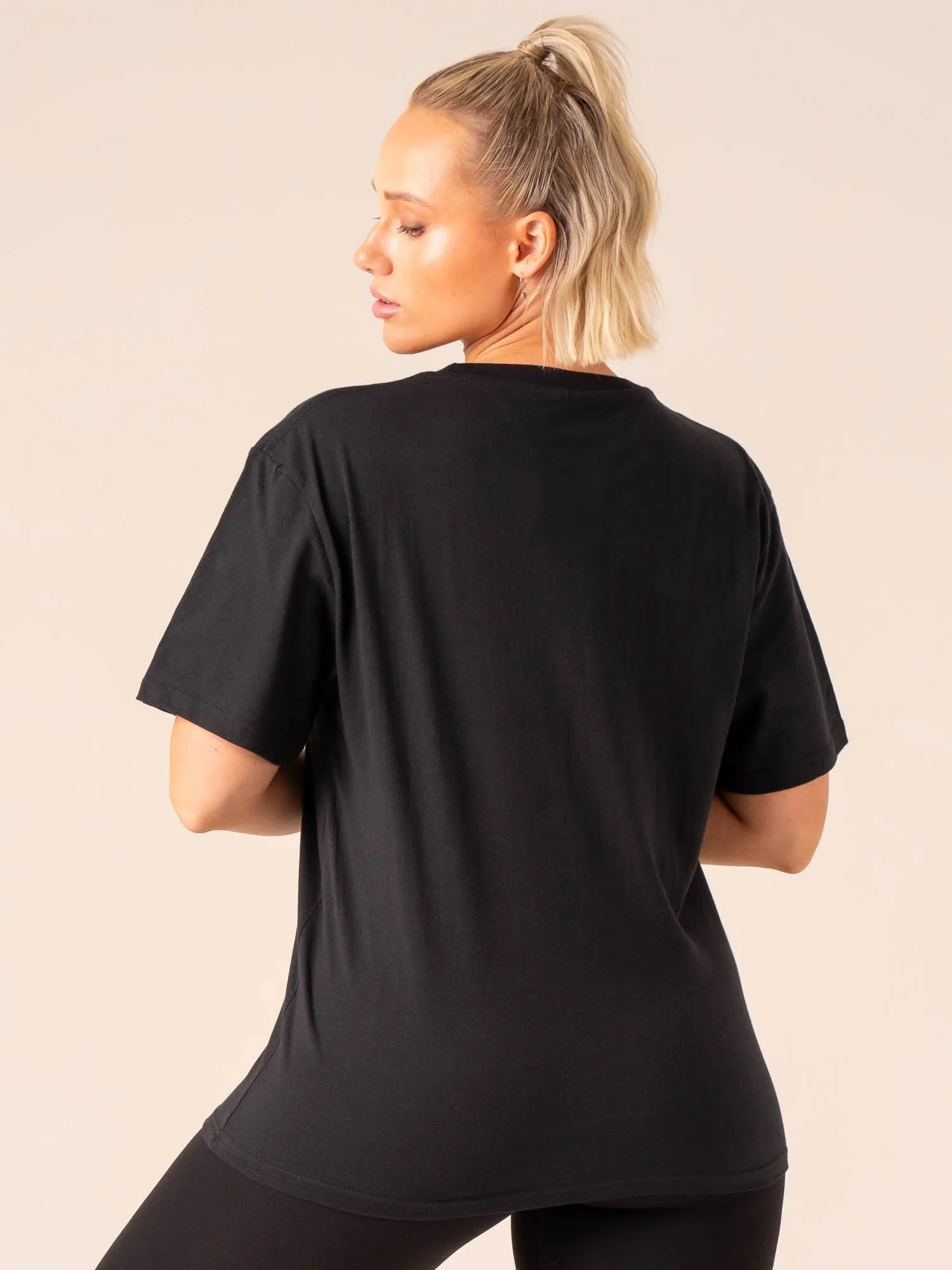 Grit Oversized T-Shirt - Black Reinforced Shoulder Seams