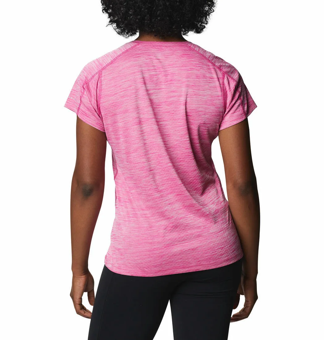 Columbia Women Red Zero Rules Short Sleeve Shirt (Sun Protection) Essential Fit