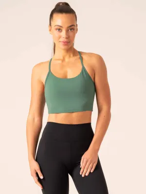 Versatile Closure Non Restrictive Movement Embody Compression Tank Bra - Dark Green
