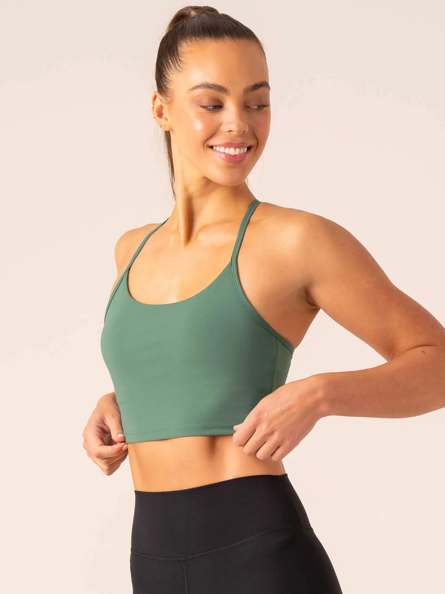 Embody Compression Tank Bra - Dark Green Collared