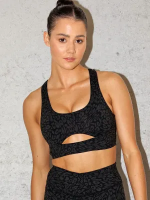 Rotation Sports Bra - Black Leopard technical fabric Short fit