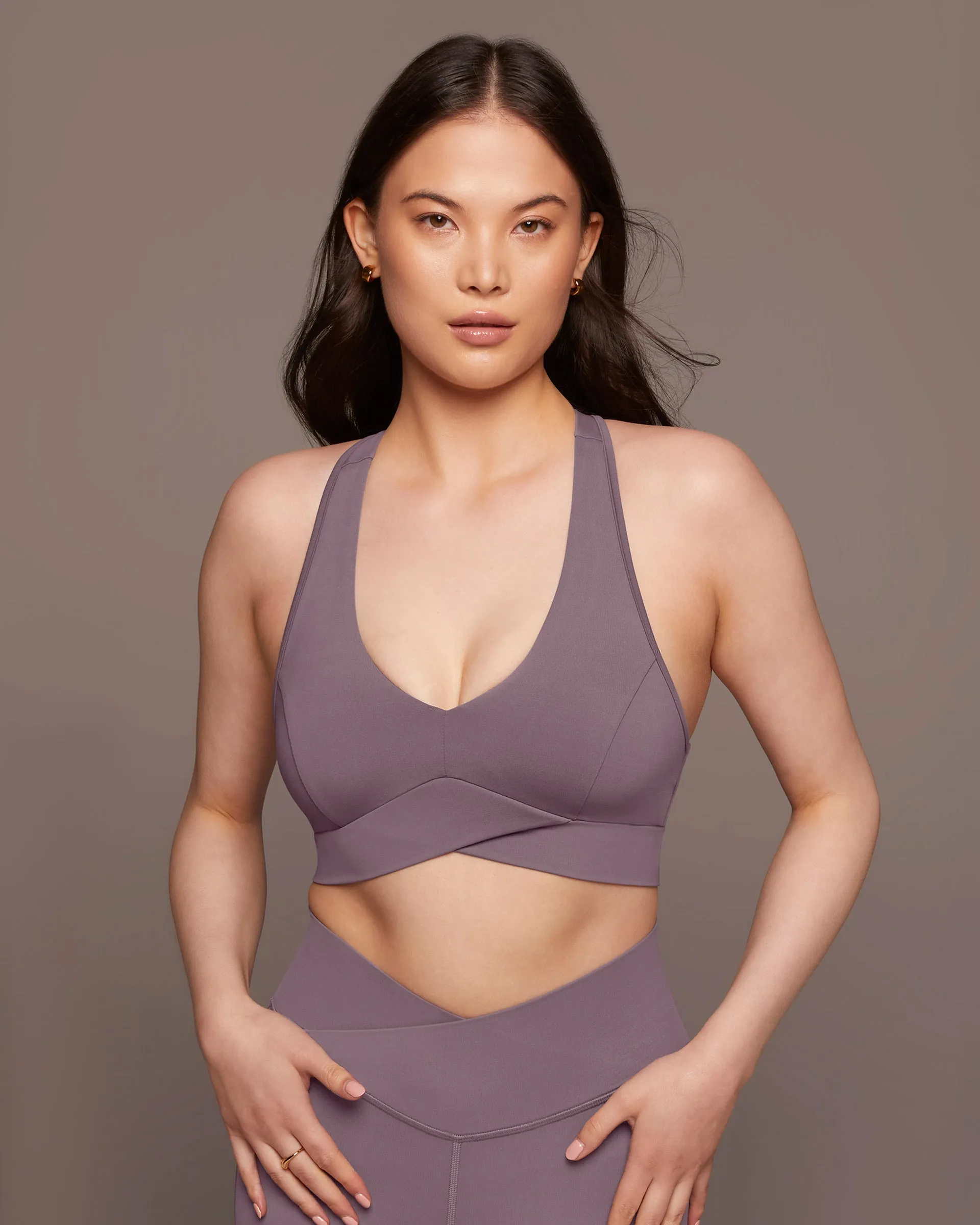 Organic activewear Ray V-Neck Longline Bra