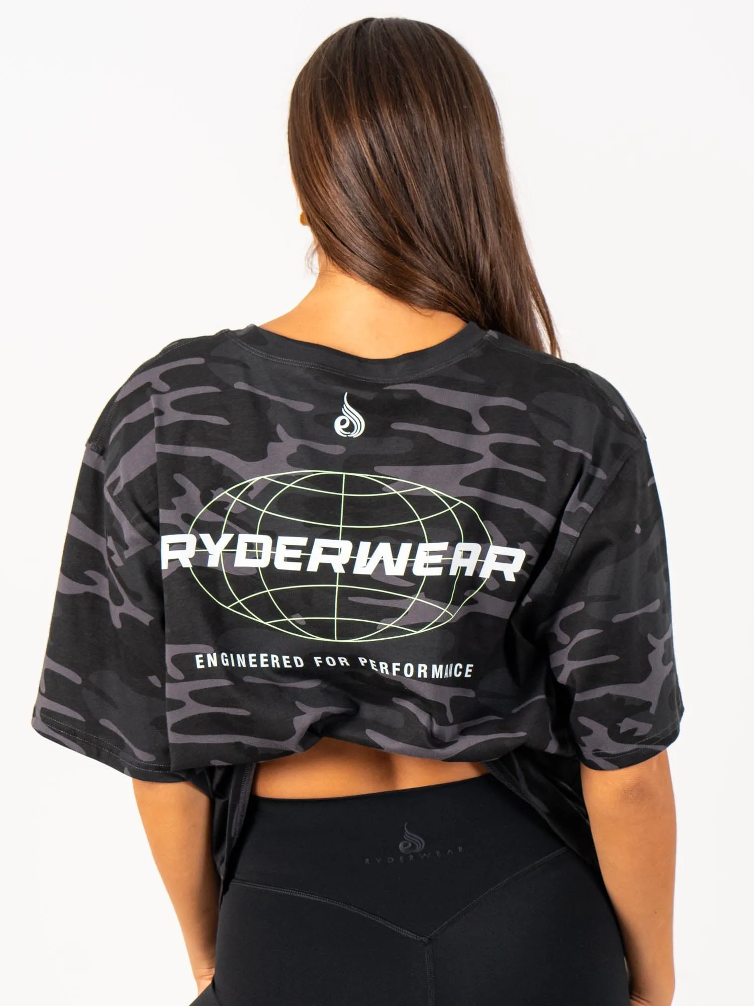 quick-drying Sublimation Resistant Fabric Energy Oversized T-Shirt - Black Camo