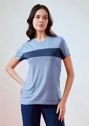 Women Solid Slim Fit Round Neck T-shirt with TECHNO COOL Side Vent Design