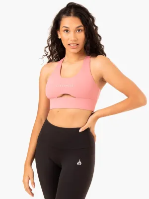 Durable Fabric Relaxed fit seams Focus Contour Sports Bra - Blush Pink