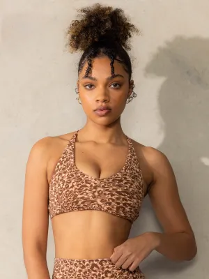 Wear alone Empower Sports Crop - Mocha Leopard