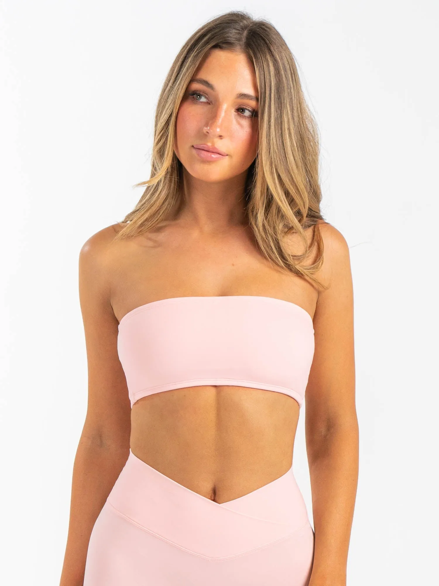 NKD Bandeau - Pink Musk Embroidered indoor exercise