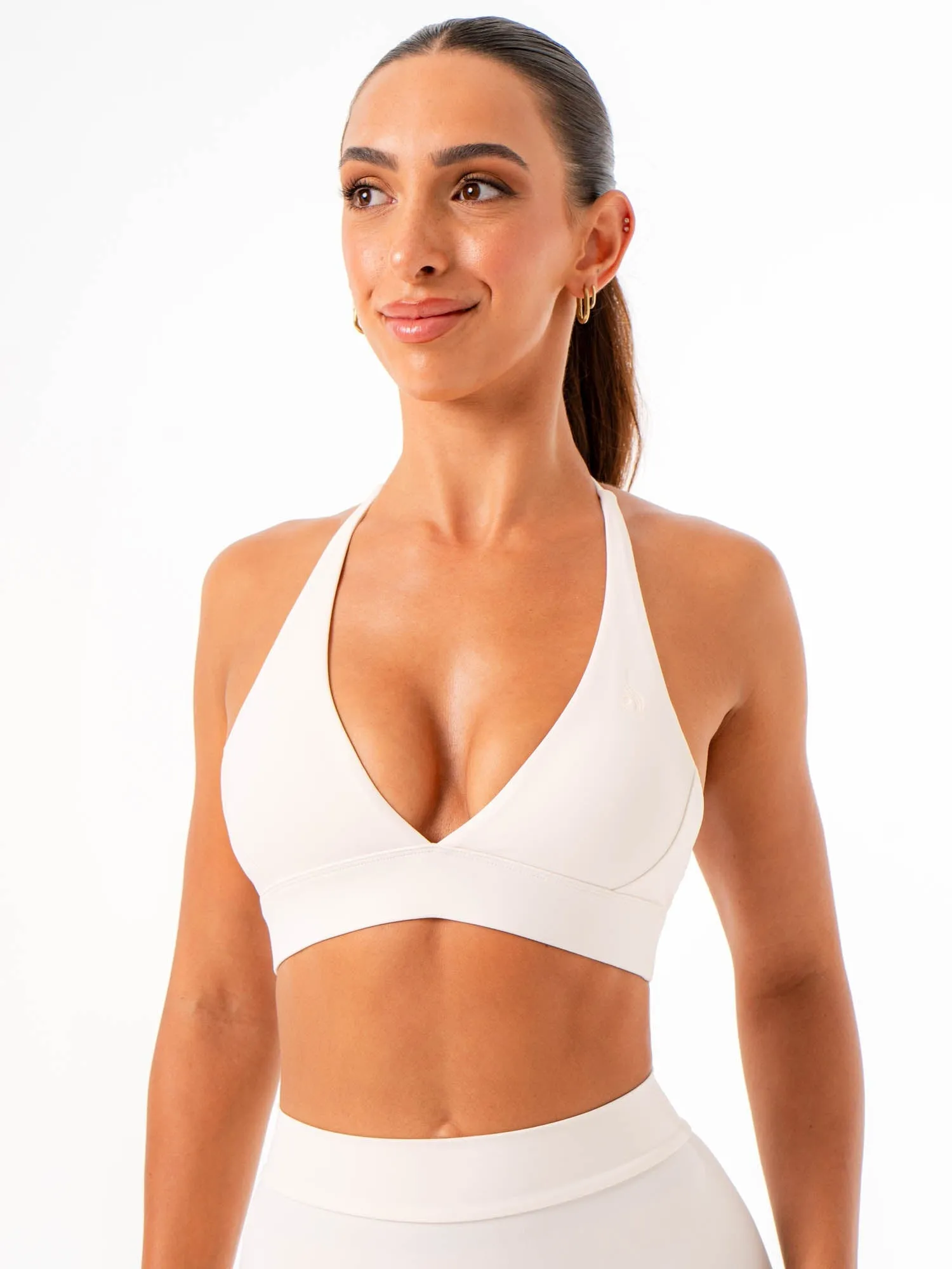 NKD Halter Sports Bra - Off White Loungewear
