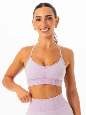 Elegant Durable Closure Stonewash Seamless Sports Bra - Lilac Stonewash
