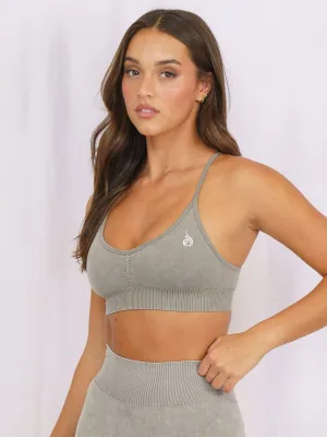 Seamless Shape Stonewash Seamless Sports Bra - Khaki Stonewash