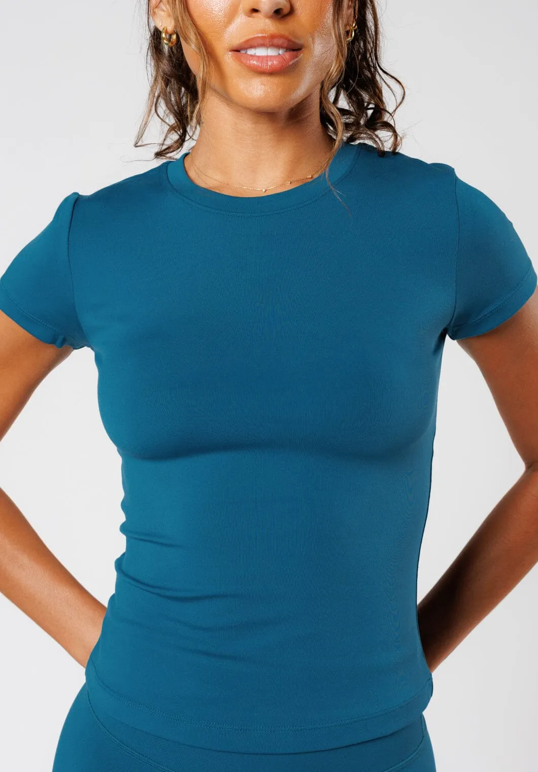 Essential Fit Kids clothing Reluna? Full Length Short Sleeve Top Jewel