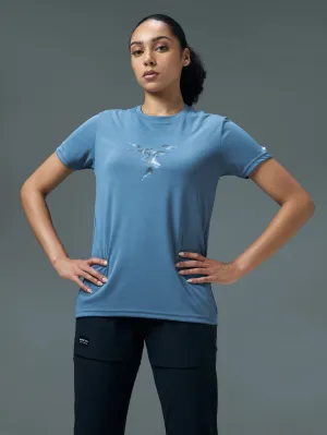 Women Printed Regular Fit Round Neck Sports Tee with TECHNOCOOL  SlimFit
