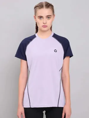 Crew neck classic Fashion-Forward Fit Women Colorblock Slim Fit Crew Neck T-shirt with TECHNO COOL 