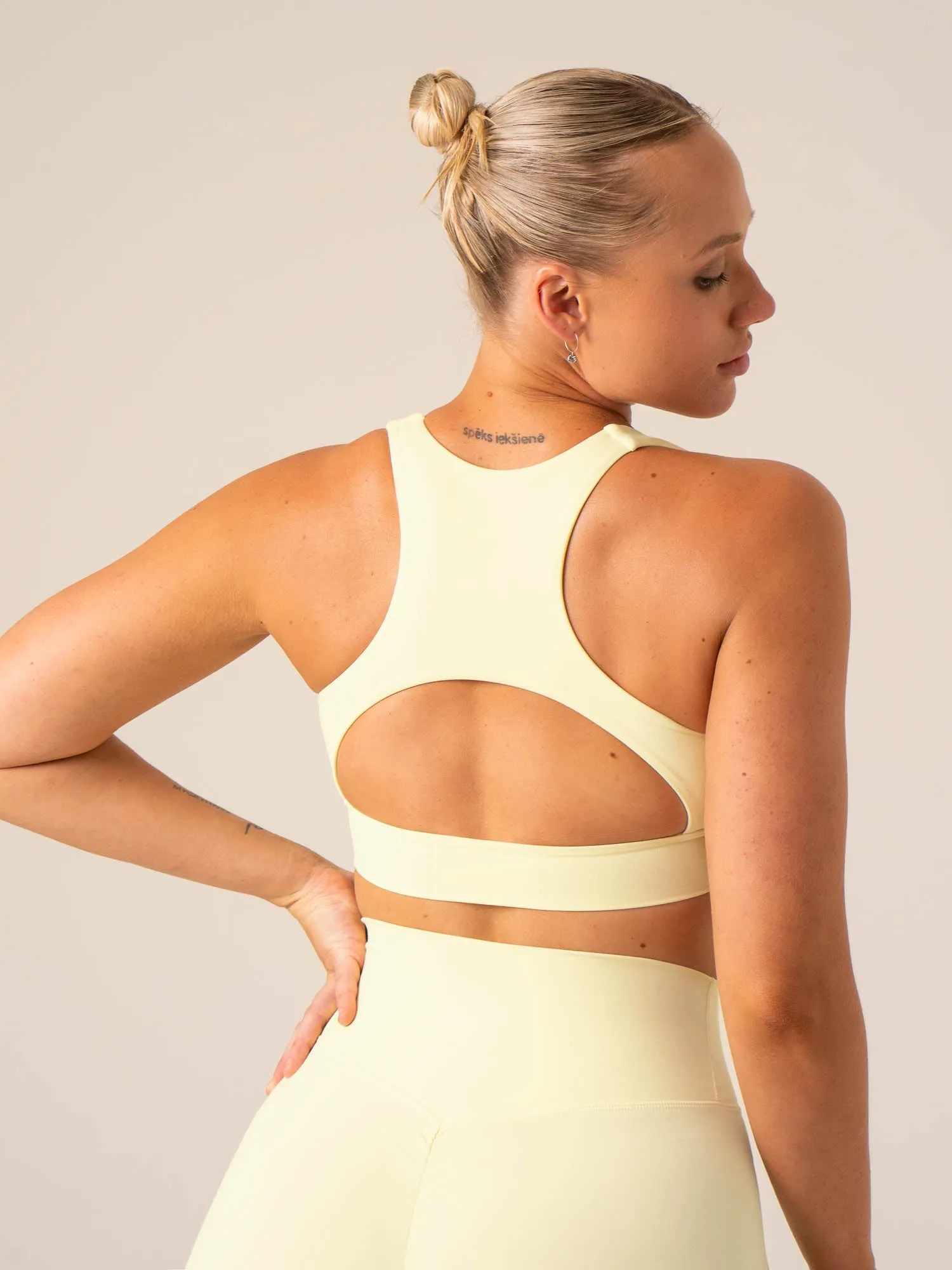 NKD Embody Sports Bra - Lemon elastic waistband