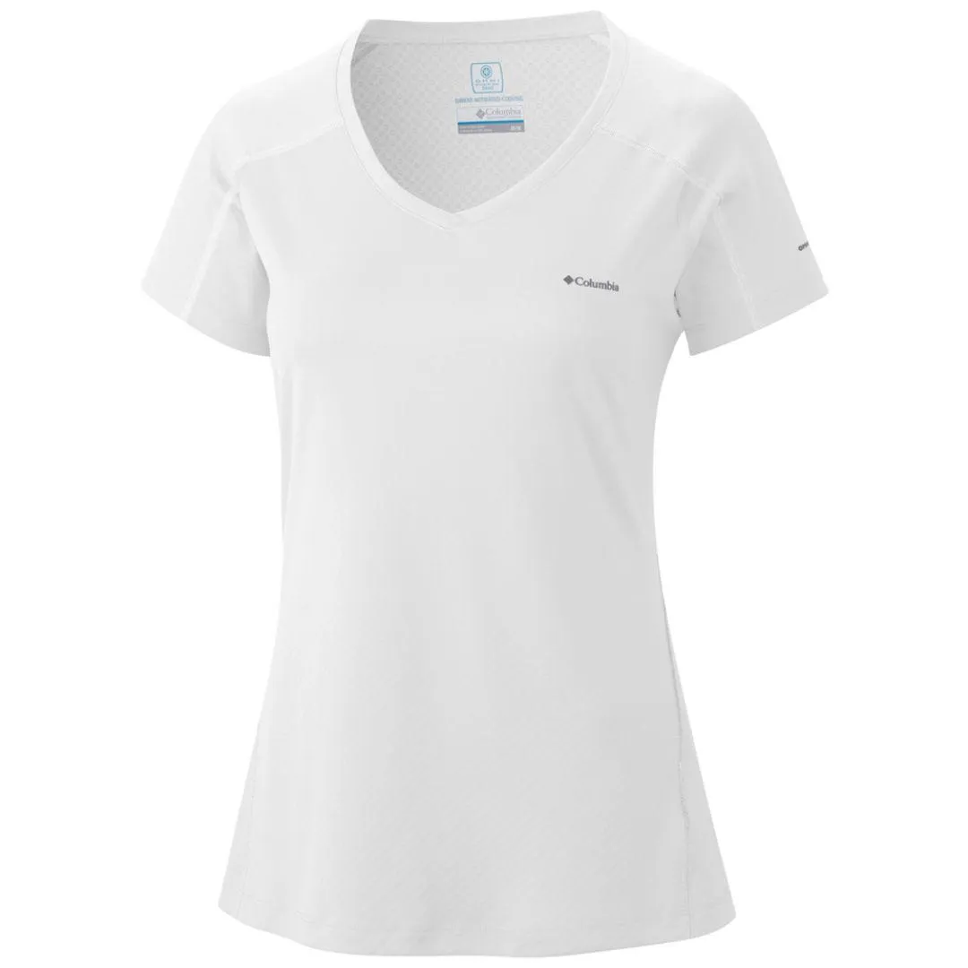 Columbia Women White Zero Rules Short Sleeve Shirt (Sun Protection) AntiPillingTreatment