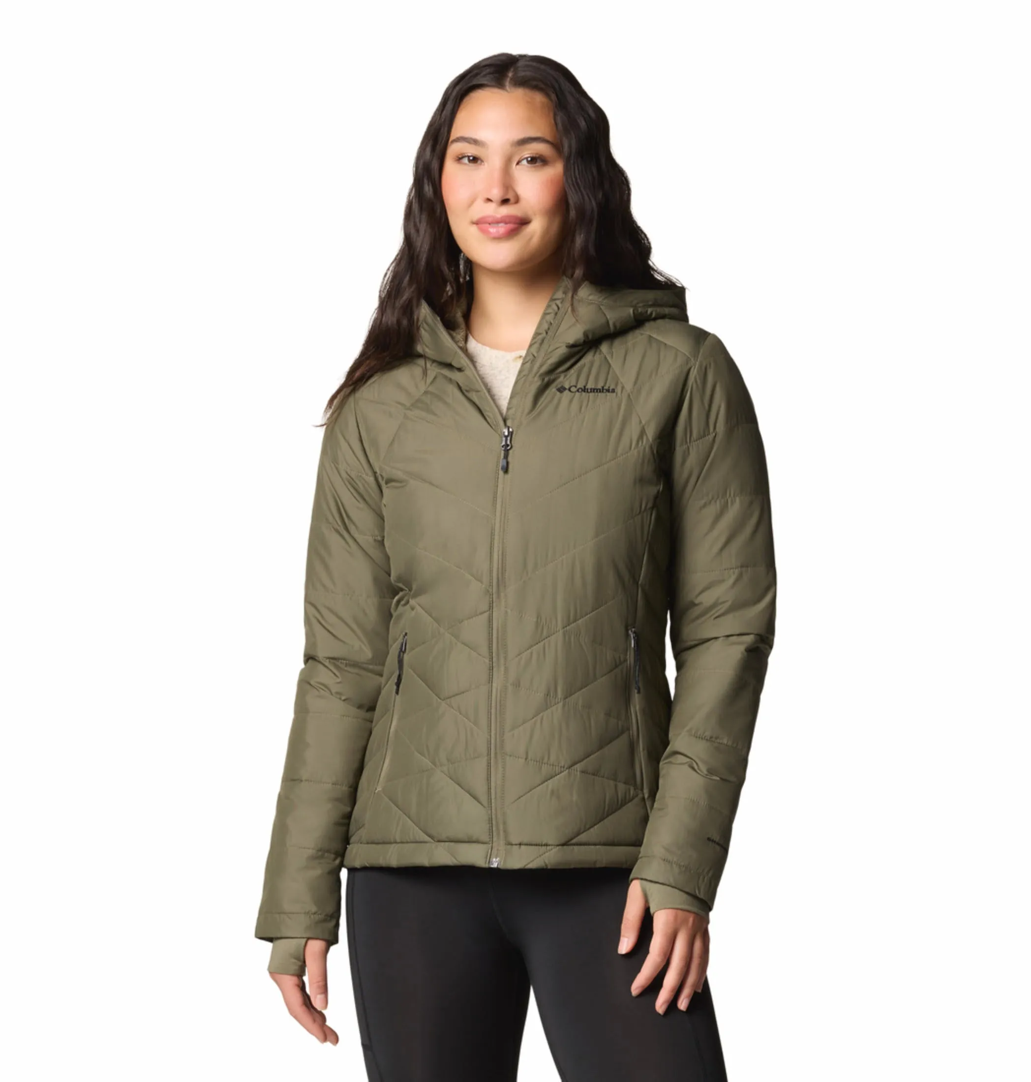Winter Protection Columbia Women Green Heavenly Hooded Jacket