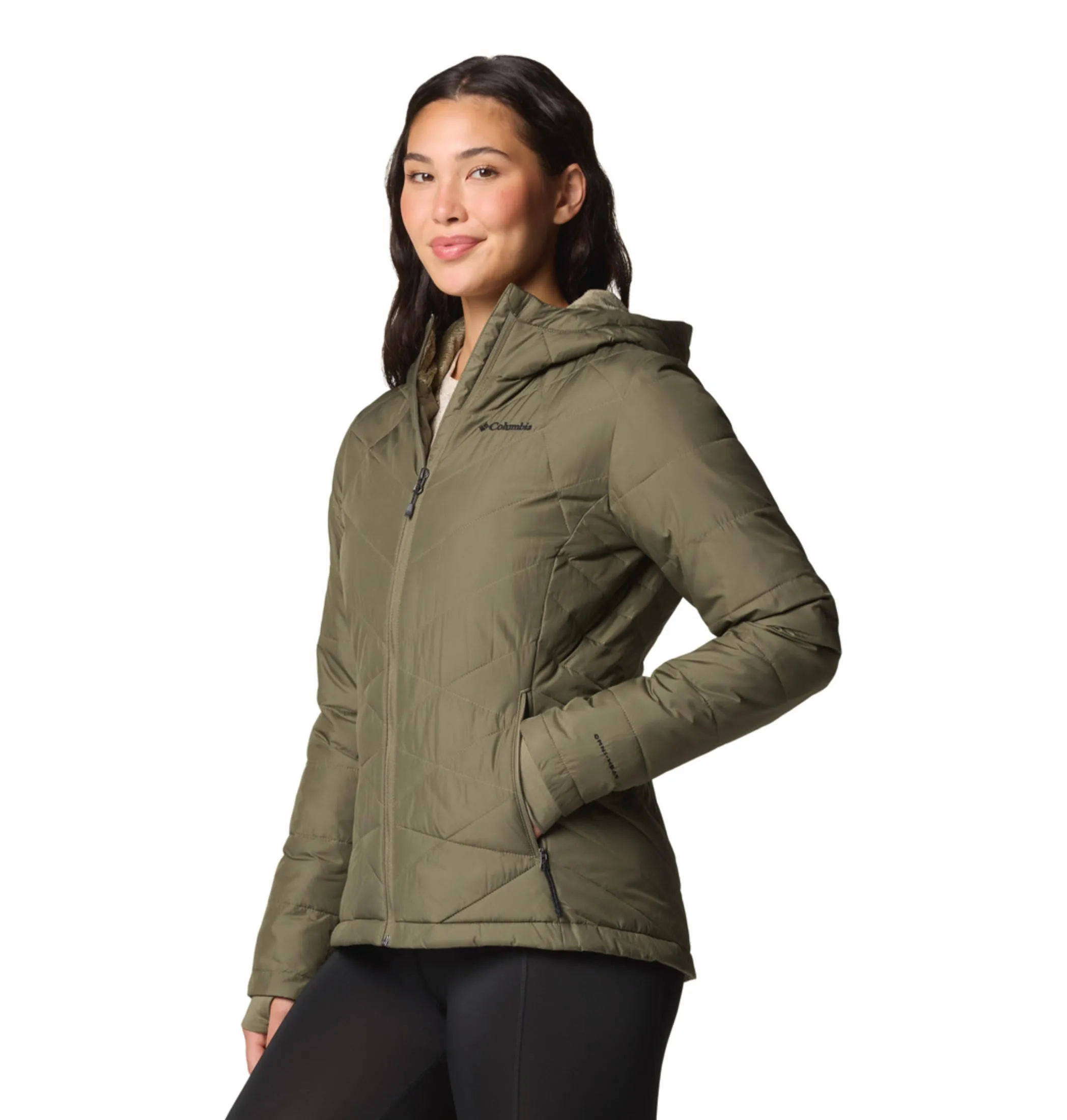 Thermal Comfort Hiking Vibe Columbia Women Green Heavenly Hooded Jacket