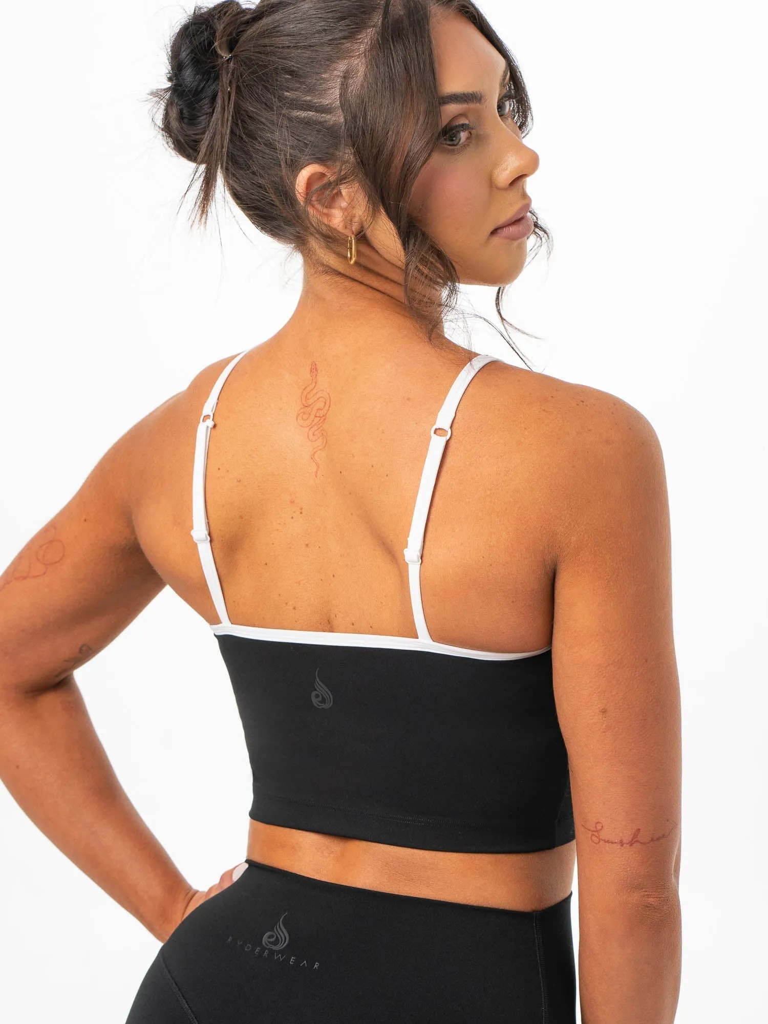NKD Contrast Shelf Bra Tank - Black Outdoor Activity Camouflage